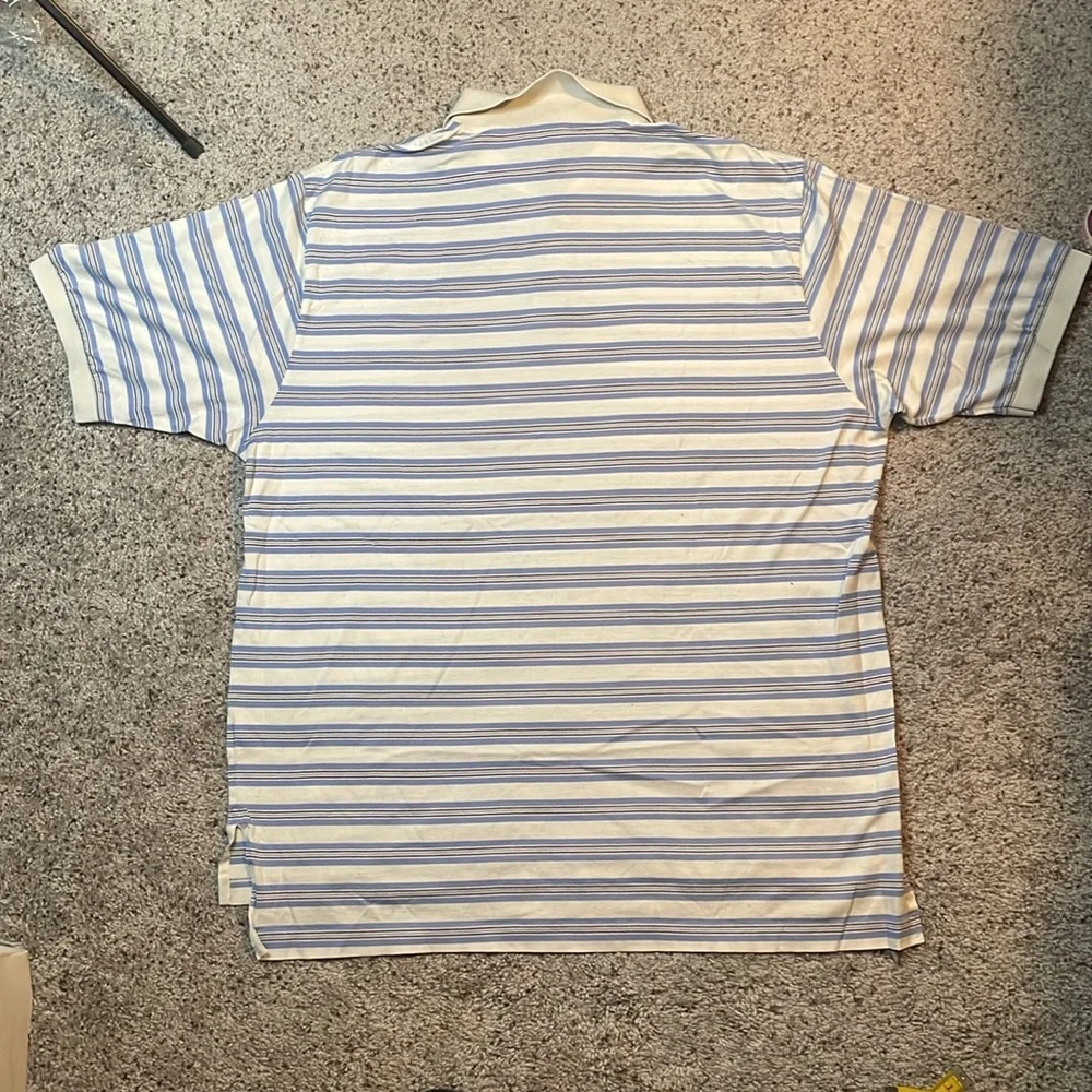 Polo Ralph Lauren Golf‎ Men’s Short Sleeve Light Blue White Stripe Short Sleeve